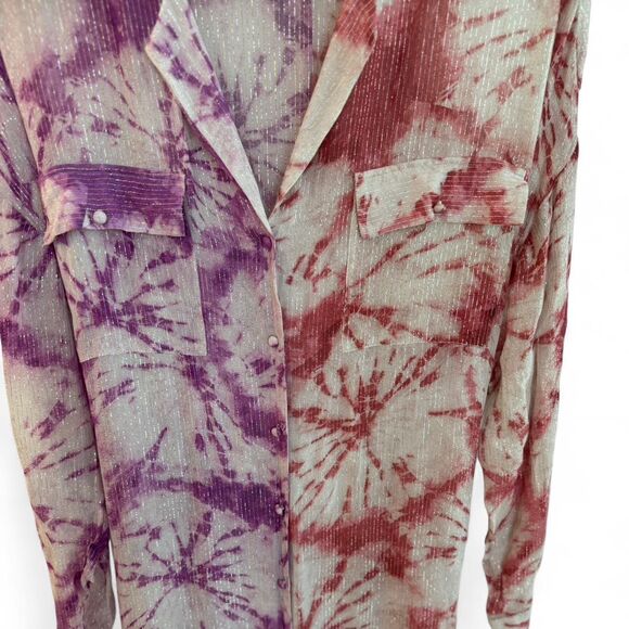 Rococo Sand Women's Silk Tie-Dye Pattern Dress with Belt - Picture 1 of 7